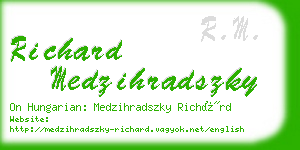 richard medzihradszky business card